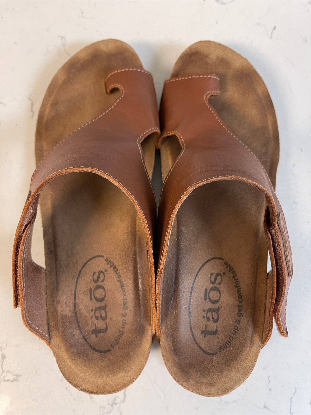 Taos Footwear Womens Loop Sandal Brandy Brown Colored Leather Upper Size Euro 38 - Picture 9 of 17